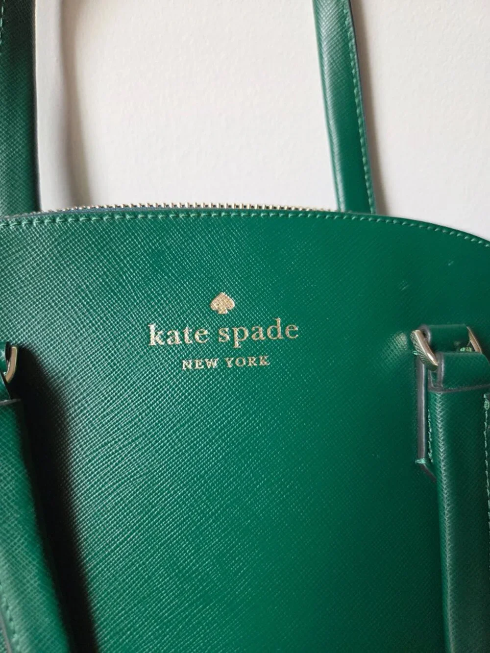 EUC LIKE NEW! KATE SPADE GREEN LEATHER SATCHEL MEDIUM